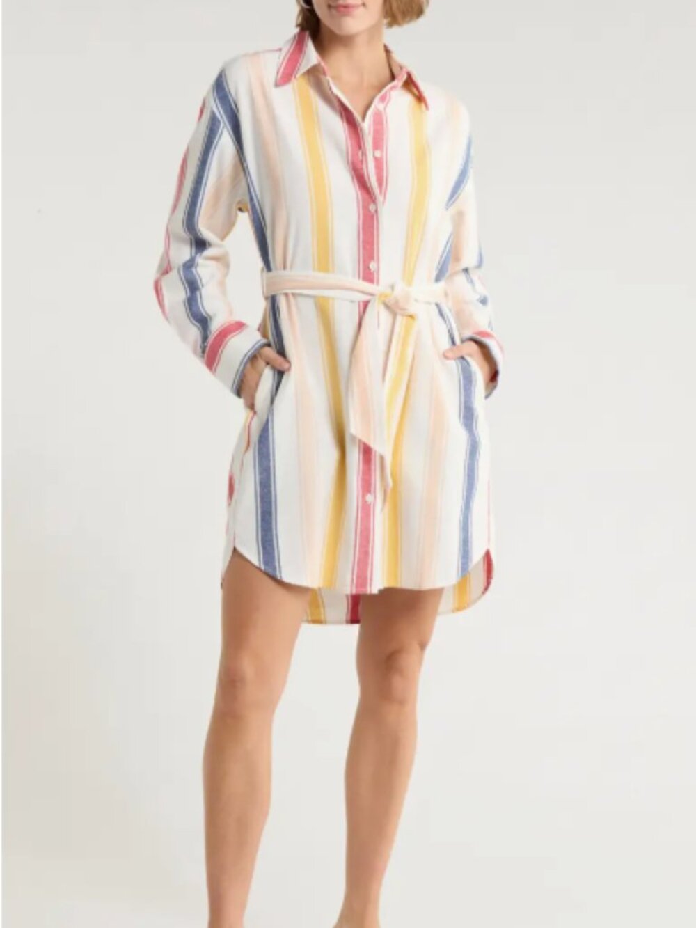 Mother The Roomie Frenchie Long Sleeve Shirtdress